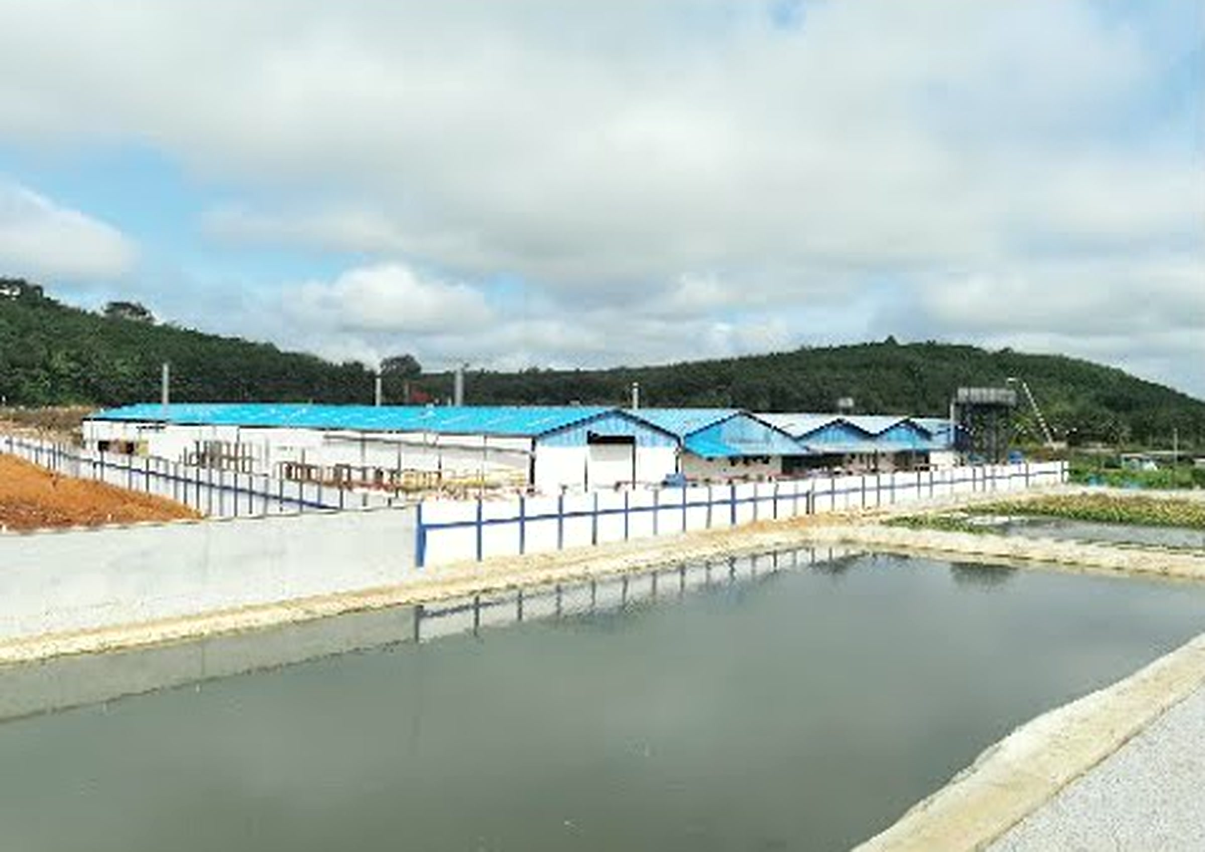 Installed rubber processing site exterior