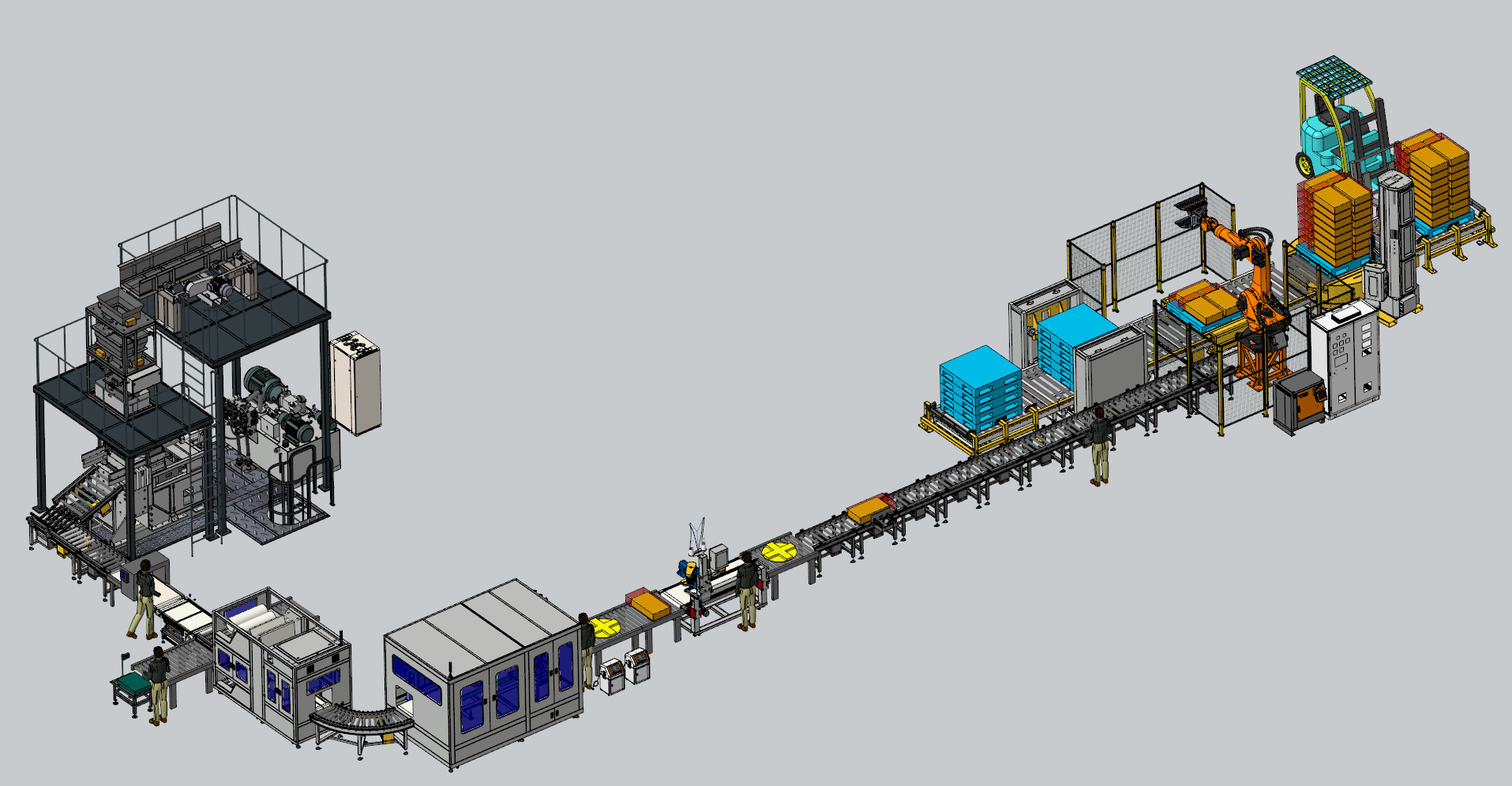 Synthetic rubber packaging line layout